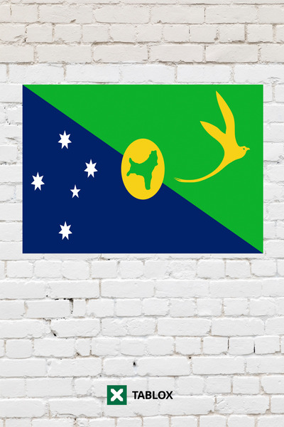 TABLOX Insula Crăciunului Drapelul țării Tablou decorativ Tablou din lemn MDF...