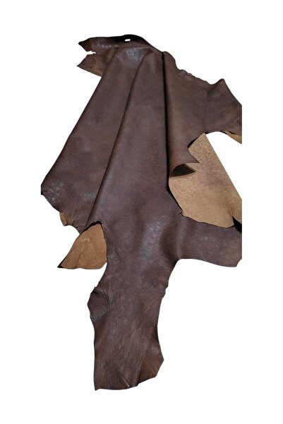 ELİS Hakiki (GERÇEK) Antik Kahverengi Hasır Baskı Kuzu Derisi 60x70cm