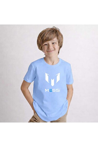 New Shine Messi Printed Baby Blue Kids T-Shirt