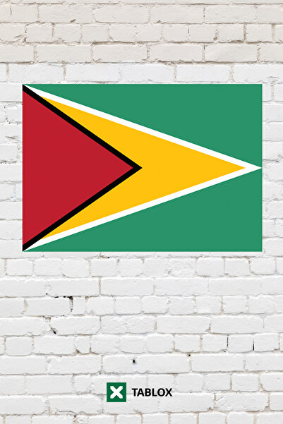 TABLOX Drapelul țării Guyana Tablou decorativ Tablou din lemn MDF Semn strada...