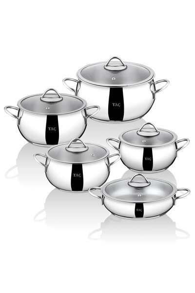 Toptancı Amca Taç Master Steel 10 Parça Çelik Tencere Seti – Indüksiyon Uyuml...