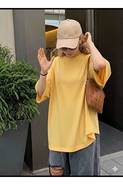 New Shine Solid Color Yellow T-Shirt