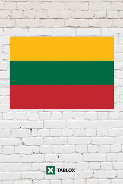 TABLOX Drapelul Țării Lituanei Tablou decorativ Tablou din lemn MDF Semn stra...