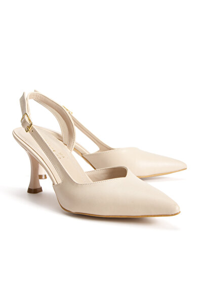 Melvoria Women's Pointed Toe Open Back Buckle Elegant Stiletto Heeled Shoes