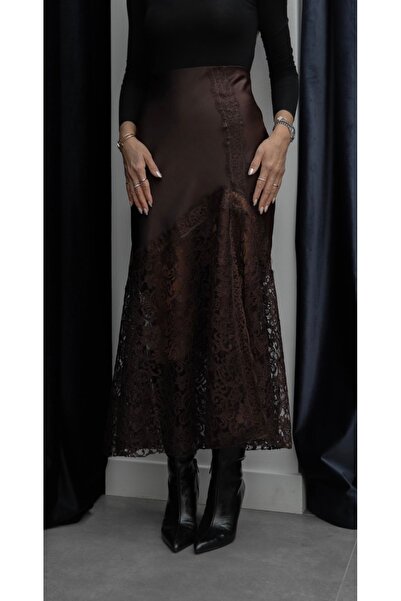 Butik Yarım dantelli etek