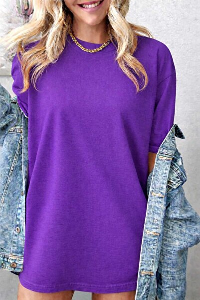 New Shine Μονόχρωμο μωβ μπλουζάκι