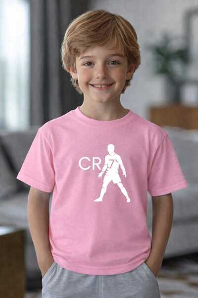 New Shine Ronaldo Printed Pink Kids T-Shirt