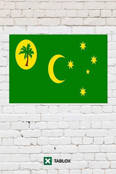 TABLOX Insulele Cocos Steagul țării Tablou decorativ cu steagul Tablou din le...