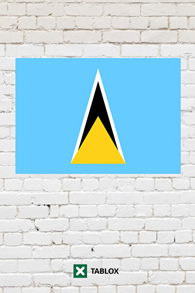 TABLOX Drapelul țării Sfânta Lucia Tablou decorativ Tablou din lemn MDF Semn ...