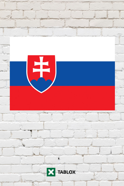 TABLOX Slovacia Drapelul țării Tablou decorativ cu steagul Tablou din lemn MD...