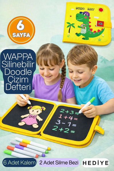 WAPPA Çocuk Çizim Tableti Doodle Silinebilir Çizim Defteri Karalama Defteri E...
