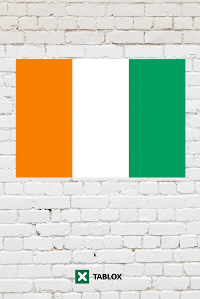 TABLOX Pictură decorativă cu steagul țării Coasta de Fildeș, tablou din lemn ...