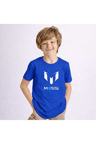 New Shine Messi Printed Saks Blue Kids T-Shirt