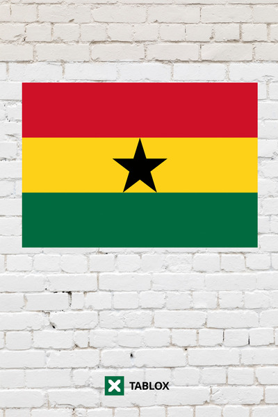 TABLOX Ghana Drapelul țării Tablou decorativ cu steagul Tablou din lemn MDF S...