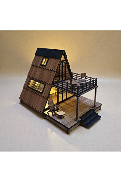 Demo Tasarım Kendin Yap Maket Ev (Orman Bungalov Balkonlu)