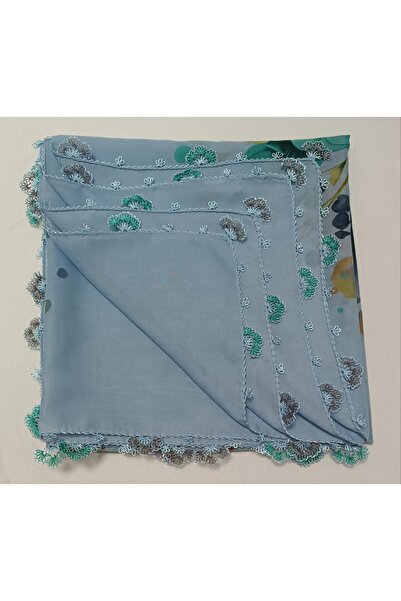 REYYAN CENK El Yapımı Buz Mavi Rengi İğne Oyası Tülbent - Çeyizlik & Hediyeli...
