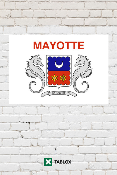 TABLOX Drapelul țării Mayotte Tablou decorativ Tablou din lemn MDF Semn strad...