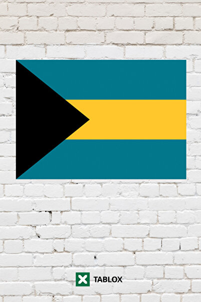 TABLOX Drapelul țării Bahamas Tablou decorativ Tablou din lemn MDF Semn strad...