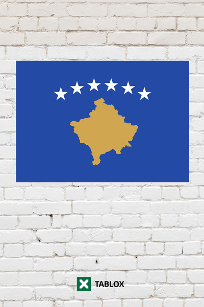 TABLOX Steagul Țării Kosovo Tablou decorativ din lemn MDF Tablou din lemn Sem...