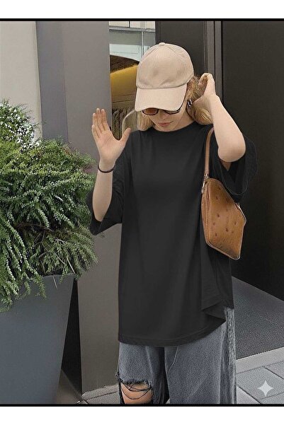 New Shine Solid Color Black T-Shirt