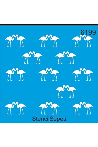 DERYA DESİNG ART قالب استنسل بنمط فلامنغو St6199 30x30 سم