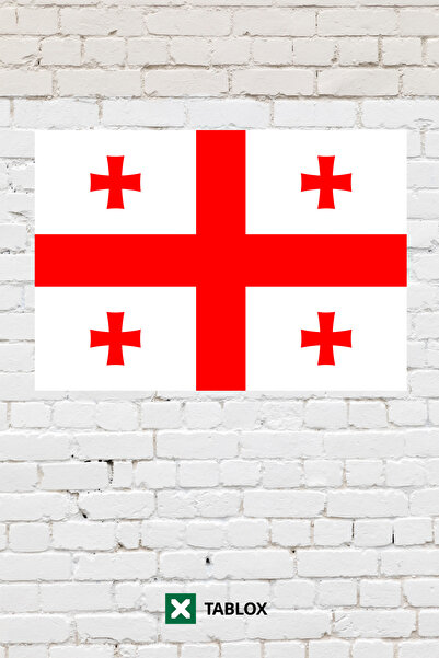 TABLOX Steagul Țării Georgia, Tablou decorativ, Tablou din lemn MDF, Semn str...
