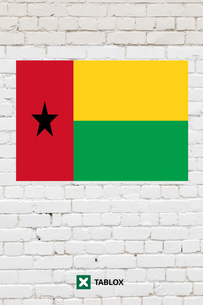 TABLOX Drapelul țării Guineea-Bissau Tablou decorativ cu steagul Tablou din l...