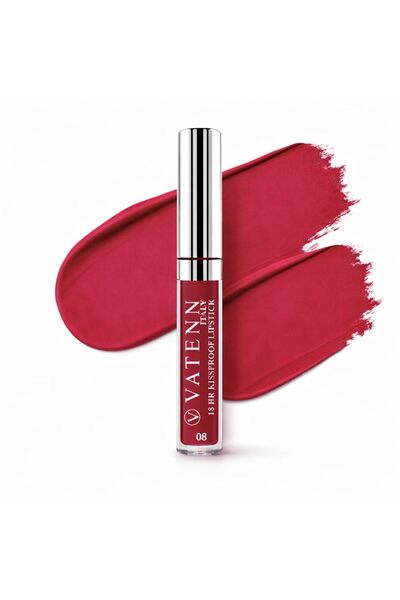 VATENN ITALY 18 Hr Kissproof Lipstick 08 Deep red