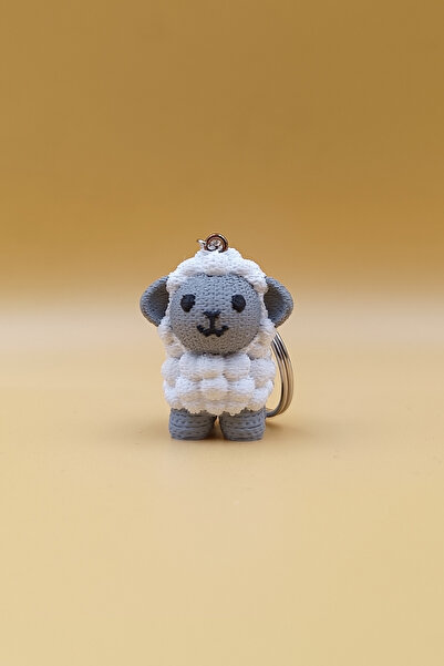 Rodopiva Örgü Desenli Koyun Anahtarlık (Plastik)