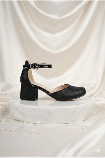 EZOM Children's Evening Dress Black Shiny Shoes