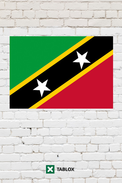 TABLOX Saint Kitts and Nevis Flag Decorative Painting Mdf Wooden Painting Str...