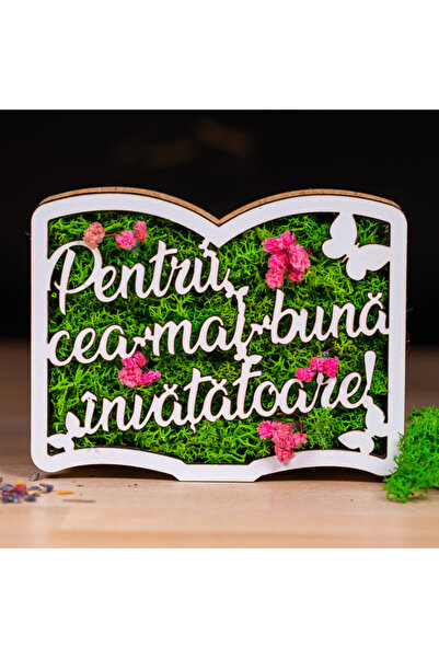 Creators of Crafts Carte Cu Licheni - Cea Mai Buna Invatatoare, 13x10cm