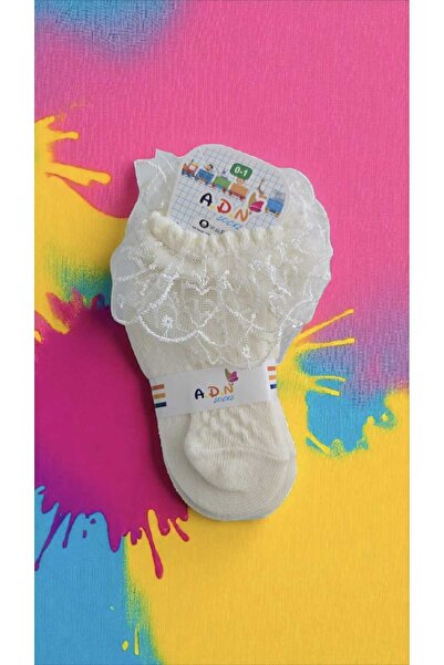 A.D.N SOCKS جوارب قطنية مكشكشة عند الكاحل للفتيات، 3 قطع