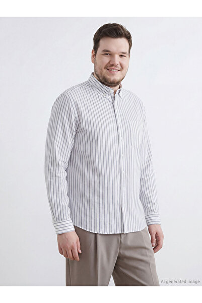 LC Waikiki GiYÇık Store Ανδρικό πουκάμισο Oxford με ρίγες, κανονική εφαρμογή,...