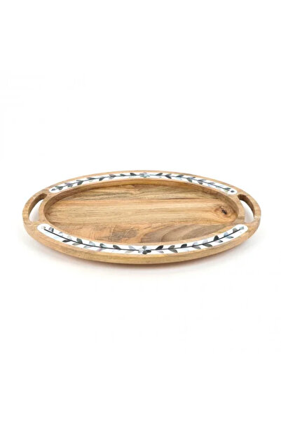 Generic Oval serving tray with scalloped inlays