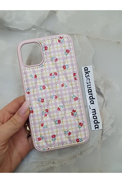 ZB Aksesuarda Moda iPhone 11 Compatible Quilted Floral Patterned Special Boxe...