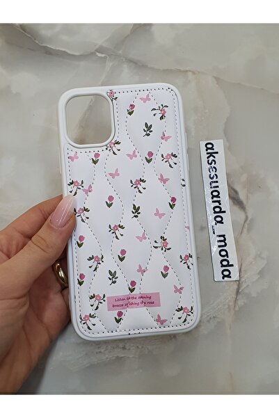 ZB Aksesuarda Moda iPhone 11 Compatible Quilted Floral Patterned Special Boxe...