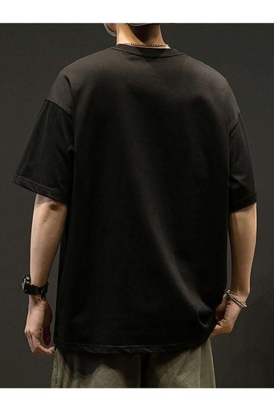 Mythologie Fearless Written T-shirt - black, Printed, Crew Neck, Printed, Short Sleeve, Boyfriend, Loose