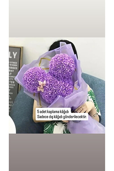Buket hanemm 5 adet Lila Çerçeveli Saydam Çiçek Ambalajı