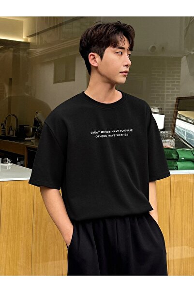 Mythologie Μπλουζάκι Great Mind - Μαύρο, με στάμπα, λαιμόκοψη ποδηλάτου, over...