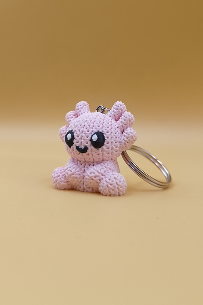 Rodopiva سلسلة مفاتيح أكسولاتي منسوجة بنمط مميز (بلاستيك)