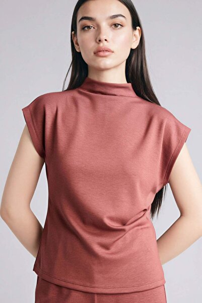 DeFacto Slim Fit Half Turtleneck Short Sleeve T-Shirt F7760Ax26Sp