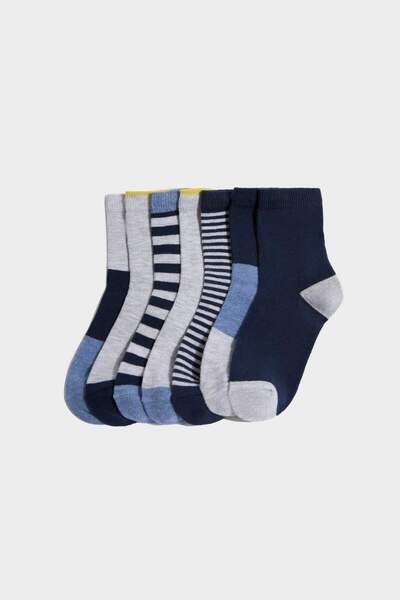 DeFacto Boy's Printed 7-Piece Cotton Long Socks G2040A8Ns
