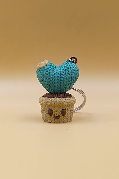 Rodopiva Breloc cu model tricotat in forma de inimă și floare (plastic)