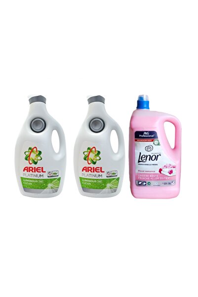 Ariel 2x Platinium Liquid Laundry Detergent, 6.3L + Lenor Floral 5L