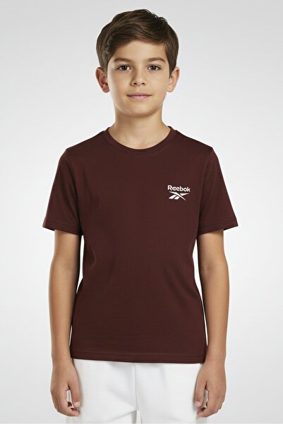 Reebok Kids Boy Sportswear Fit Short Sleeve Outdoor T-Shirt, Brown