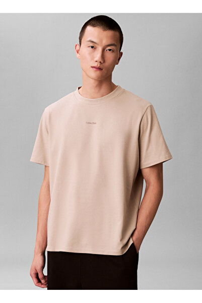 Calvin Klein Kahve Erkek T-Shirt LV04LC241G2F3_SS STRETCH COTTON PIQ