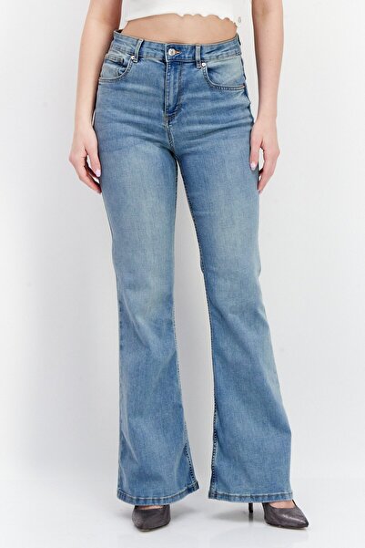 Don't Call Me Jennyfer Women Flare Fit Wash Non-Stretchable Denim, Blue