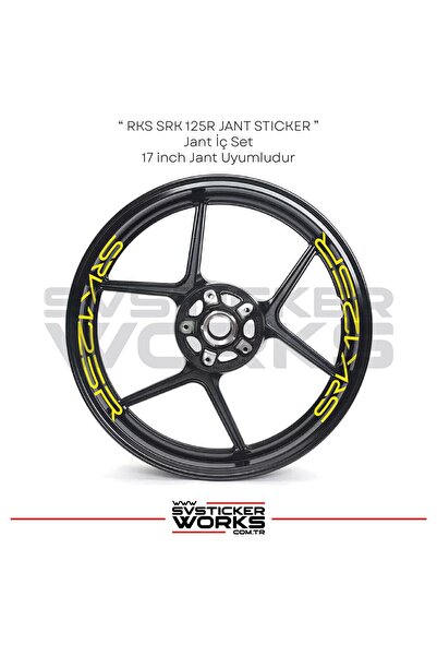 ARONA ملصق RKS SRK125R مع نص داخل الإطار، مجموعة من 8 ملصقات