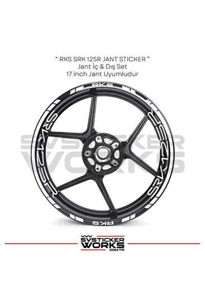 ARONA RKS SRK125R Sticker Jant İçi Yazı Ve Dış Şerit 24'lü Set Sticker Etiket
